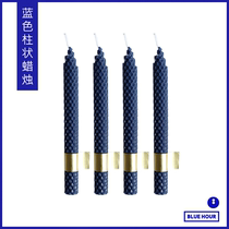Nordic Candle Romantic Handmade Hive Smoke Free Blue Wedding Party Scene Arrangement Long Pole Candle Metal Candles