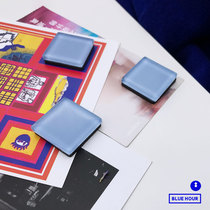 Blue Hour Original Light Blue Series Glass Fridge With Magnetic Sticker Suction Iron Stone Nordic Style Modern Brief