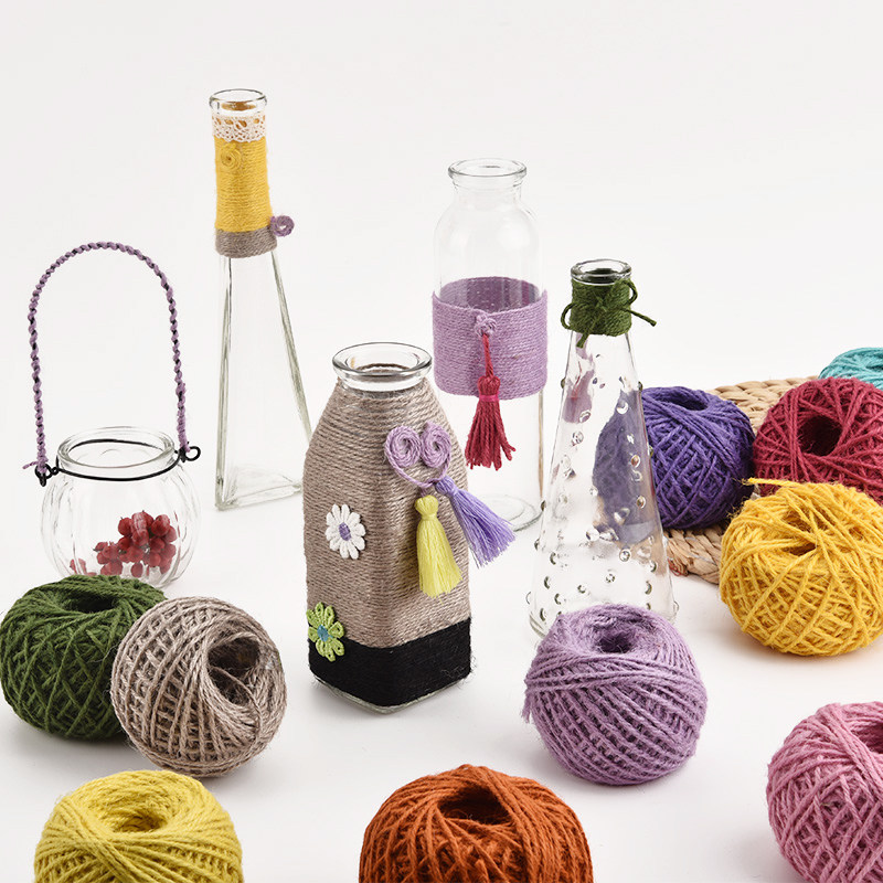 Colour retro wind diy hand woven material bundling rope Home photo wall hanging plate decorated rope fine hemp rope