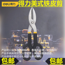 Deli metal scissors 10-inch American metal scissors iron mesh scissors aviation scissors white iron scissors tool DL25910