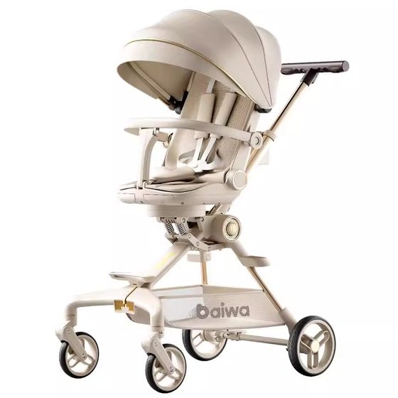 百娃baiwa遛娃神器6减震双向婴幼儿可坐躺睡轻便折叠高景观手推车