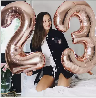 Pink blue black champagne 32 inch digital balloon 0 to 9 birthday letter arrangement party wedding aluminum film balloon