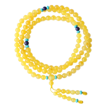 Shangshi Qingling Natural Amber Beeswax Buddha Beads Chicken Oil Yellow Russian Material Womens 108 Bracelet Bracelet Bracelet with Multiple Circles