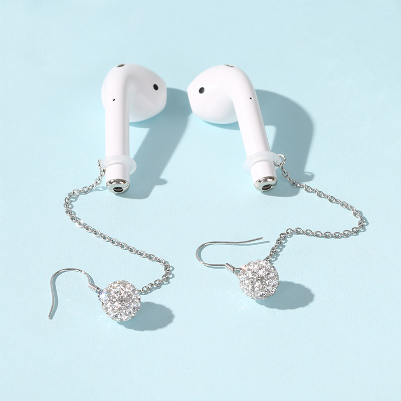 Bluetoothヘッドセット用紛失防止イヤリング、女性用AirPods2チェーンイヤリング、ワイヤレスチェーン、落下防止イヤーチェーン、ニッチイヤーフック、耳飾り