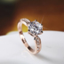 Tính khí 2 Carat Nhẫn Nữ Kim Cương Nhẫn Mô Phỏng Khoan Sáu Claw Wedding Ring Couple Wedding Ring Nhẫn Mô Phỏng Khoan Nhẫn