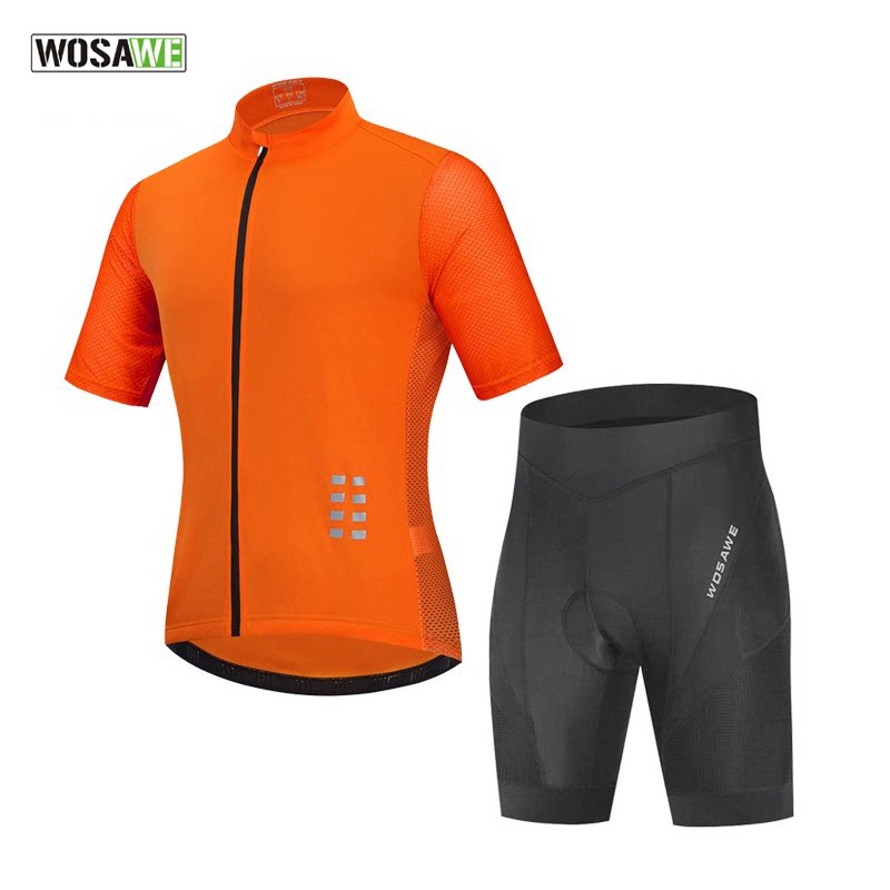 Wausavi Outdoor Sports Short sleeve Dry Breakfast Sweat Bicycle Silicone Pad Short Cycling Costume