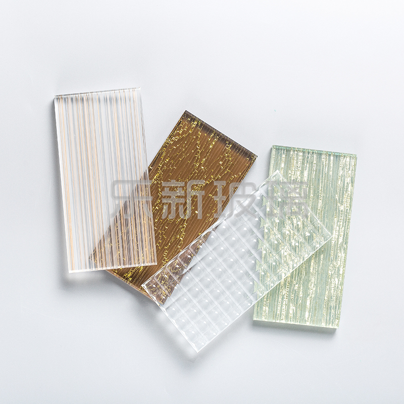 Art laminated laminated glass partition screen Landscape painting Tempered glass Changhong embossed laminated 6 6 glass