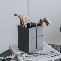 Church of Light Creative Personalized Cement Pen Holder Modern Simple Nordic Style Office Desktop Storage Light Luxury Ornaments