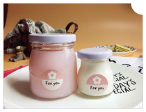New 100ml iron lid pudding bottle high temperature yogurt with lid glass baking mousse cake jelly mold