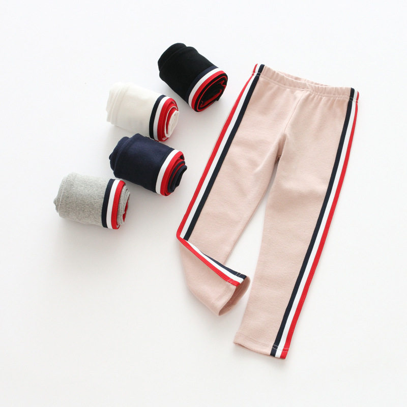 100 yards girls spring and autumn pure cotton leggings new slim children's pants 2022 children's elastic trousers pencil pants