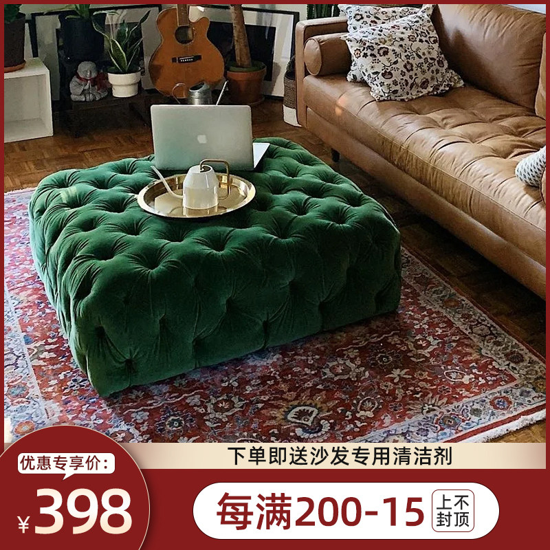 Light luxury simple modern cloakroom sofa stool Nordic stool luxury home changing stool square foot dressing room