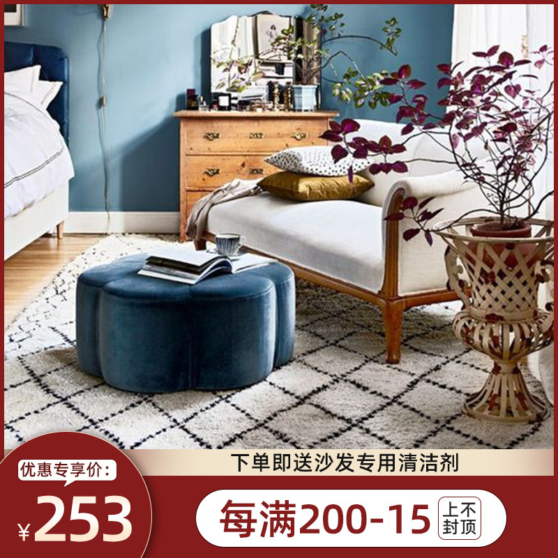 Living room sofa stool foot stool light luxury round stool creative petal sitting pier entrance door Nordic shoe changing stool home stool