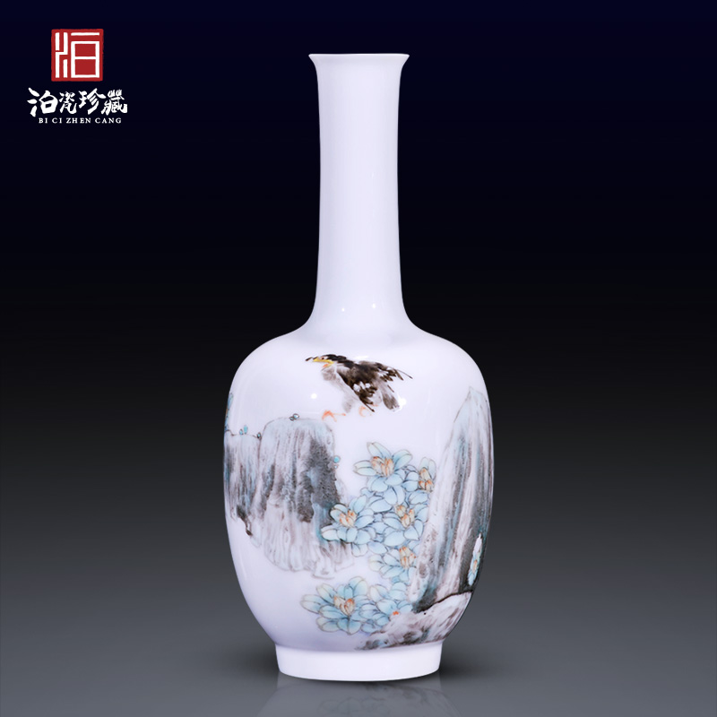 High - quality goods of jingdezhen ceramics Hu Guangzhen hand - made heavy powder enamel new Chinese style household decorative vase furnishing articles