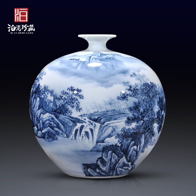 Hand - made dry flower vases, new Chinese style living room sofa of blue and white porcelain of jingdezhen ceramics TV ark adornment furnishing articles