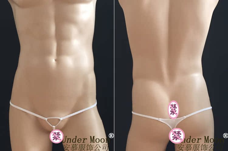 00390 Tình dục tình dục nam siêu thấp Eo JJ JJ Ring Thong Sexy Quần lót nam mỏng quần lót thêu siêu mỏng