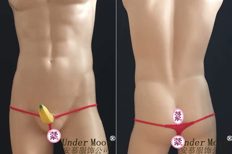 00390 Tình dục tình dục nam siêu thấp Eo JJ JJ Ring Thong Sexy Quần lót nam mỏng quần lót thêu siêu mỏng