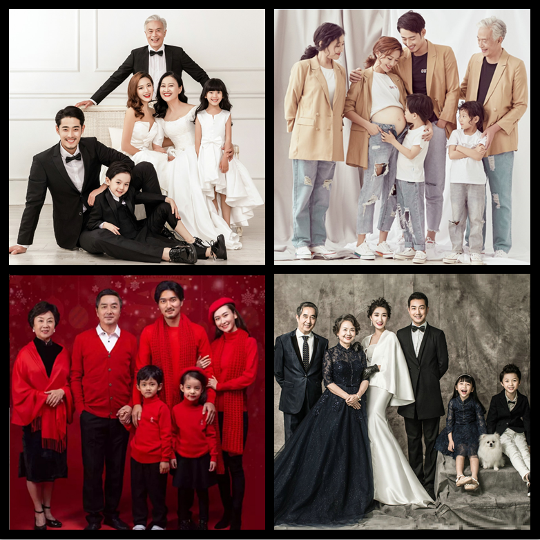 2021 New photography museum parent children's photography clothing six family members of the family Fu four to take real clothes