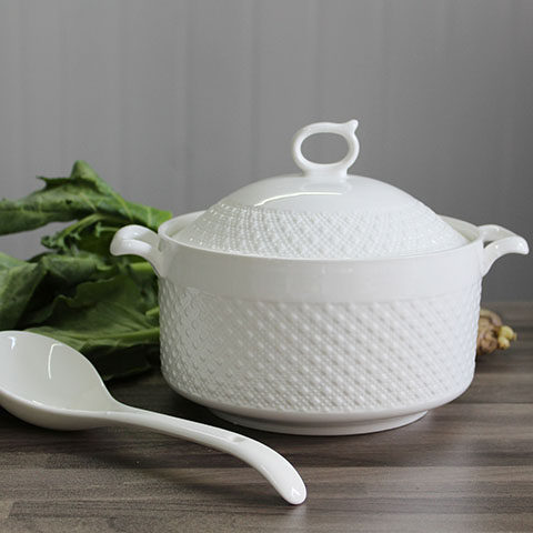 Japanese-style diamond gift large-capacity household ceramic soup bowl ceramic cover microwave oven suitable for binaural anti-scalding and high temperature