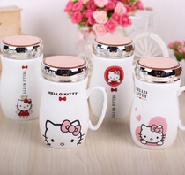 New creative ceramic water cup with lid with spoon home office milk cup water mug mug KT