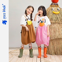 poocoblush original writing Fruits Fruits And Vegetables Hot Air Balloon Braces Skirt Children Women Bao Cute Patch Cloth Embroidered Profile Dresses