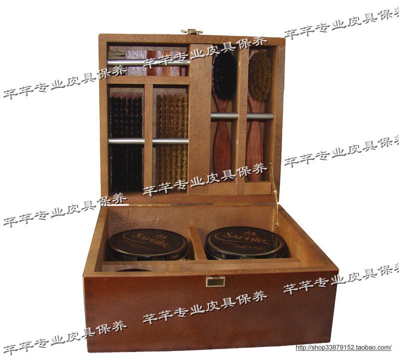 French original clothing imported Saphir Sharfiya Valet Box black gold superior gift box leather care nourishing