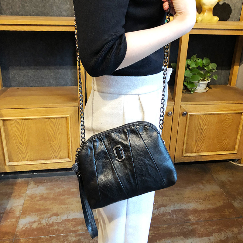 Trendy brand chain bag women's exquisite Messenger shoulder bag Korean version all-match clutch bag retro cowhide shell bag small bag - Taobao