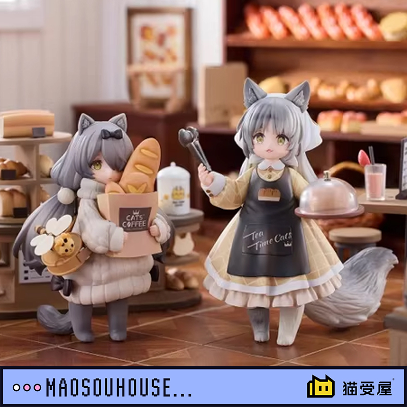 【Nekoshouya】Ribose Tea Party Cat Meow Town Bakery Tabby Cat British Shorthair Cat Figurine in Stock