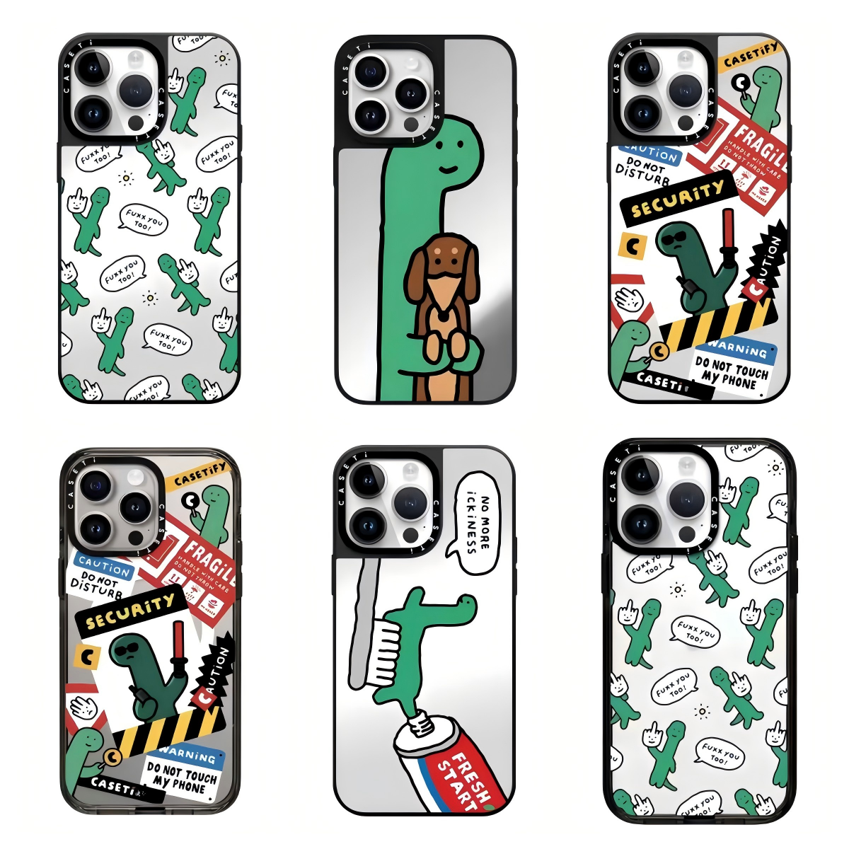 CASETi移动设备壳联名JOGUMAN绿色搞怪小恐龙适用苹果16Pro MaxiPhone14plus 17promaxMagsafe磁吸充电华强北代购