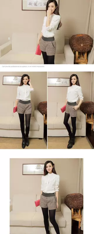 Một người hâm mộ Xue mùa đông quần short len ​​cao eo mùa thu và mùa đông mẫu da len giản dị quần ủng dày quần cỡ lớn đáy quần đồ nữ đẹp