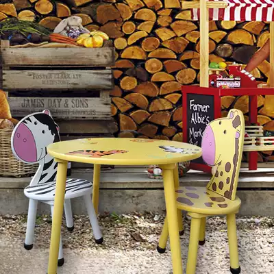 Children's learning table and chair set Baby table and chair Kindergarten cartoon animal desk game drawing table