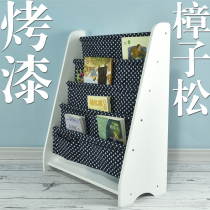 Solid wood childrens bookshelf Picture book rack Cartoon floor magazine rack Kindergarten book rack display rack Baby canvas rack