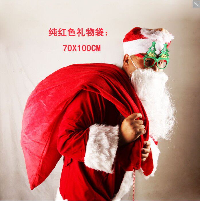 Large gift bag Santa face bag Decorations Candy packaging bag Christmas backpack Facebook gift bag