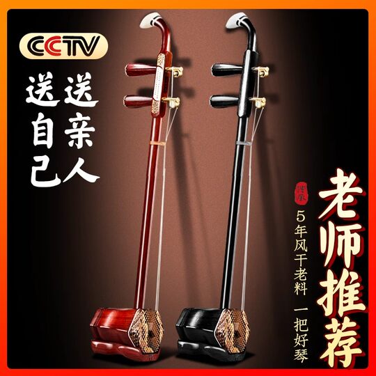高档黑檀木紫檀木二胡乐器初学者入门儿童成人考级胡琴厂家直苏州