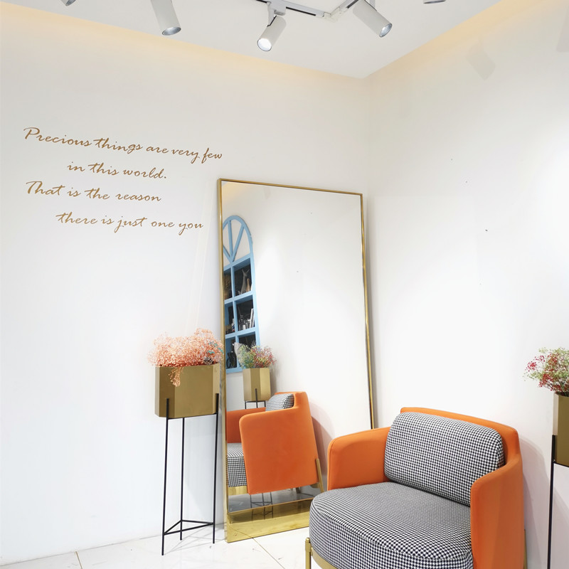 Mirror girl stainless steel high-end clothing store Mirror slimming slim beauty Chengdu full body floor-to-ceiling full-length mirror hanging wall