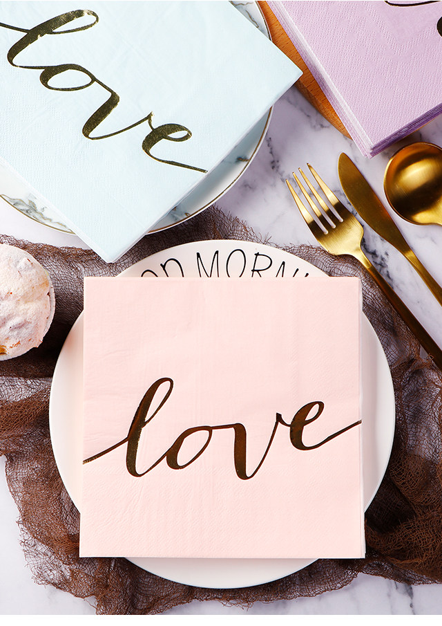 Runlux Premium stamping color printing tissue napkins wedding napkins and cloth 50 boxes