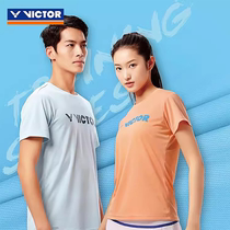 victor victory badminton uniform top mens and womens short-sleeved T-shirt quick-drying sportswear training 40050