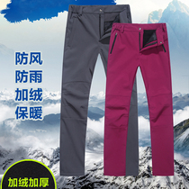 Outdoor couple Stormtrooper pants ski soft shell warm fleece cold waterproof trousers autumn and winter padded mountaineering pants
