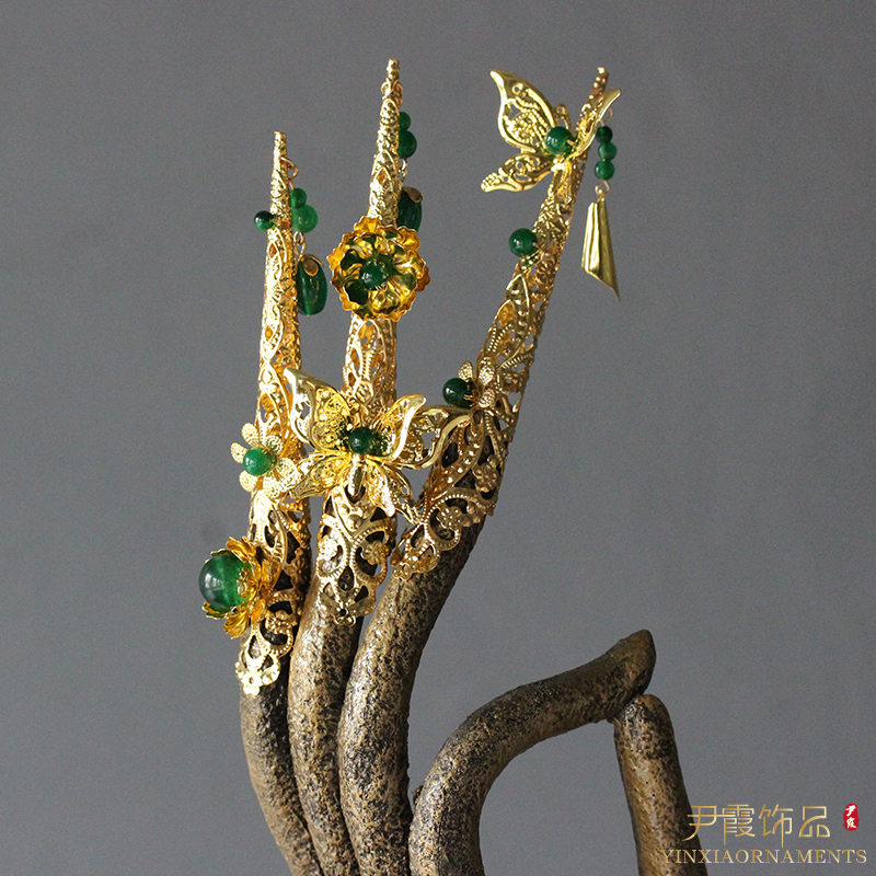 Yin Xia's Palace Armor Set, Queen's Nail Decorations, Ancient Costume Accessories, Ancient Photography Props