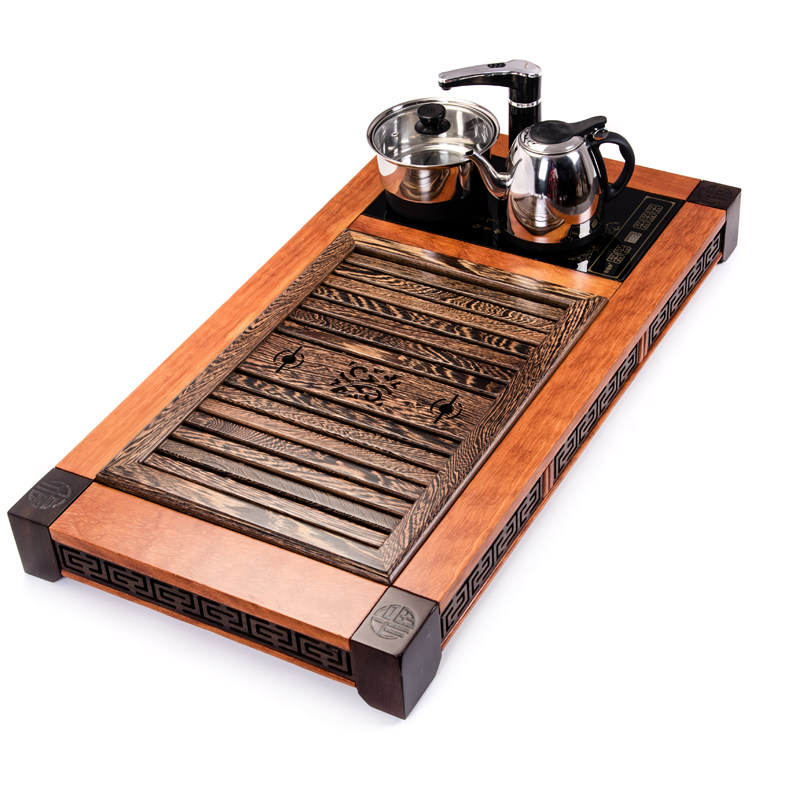 Flowers Pear Chicken Wings Solid Wood Large Tea Tray Whole of Four-in-one Induction Cooktop Fully Automatic Home Living Room Tea Table Upscale Tea Sea