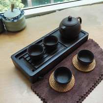 Ebony small tea tray for one or two people small tea sea household tea tray dry brew simple Mahogany tea house miniature tea table