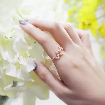 Mousse little d Sen fresh leaf index finger ring Korean net celebrity ins fashion personality niche design female ring