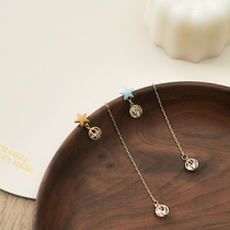 Simple fashion asymmetric earrings 2021 New Tide personality temperament show face thin earrings ear clip earrings without ear hole female