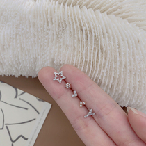 Small star love ear clip Korean simple hipster ear clip earring ear stud sterling silver earrings female earrings