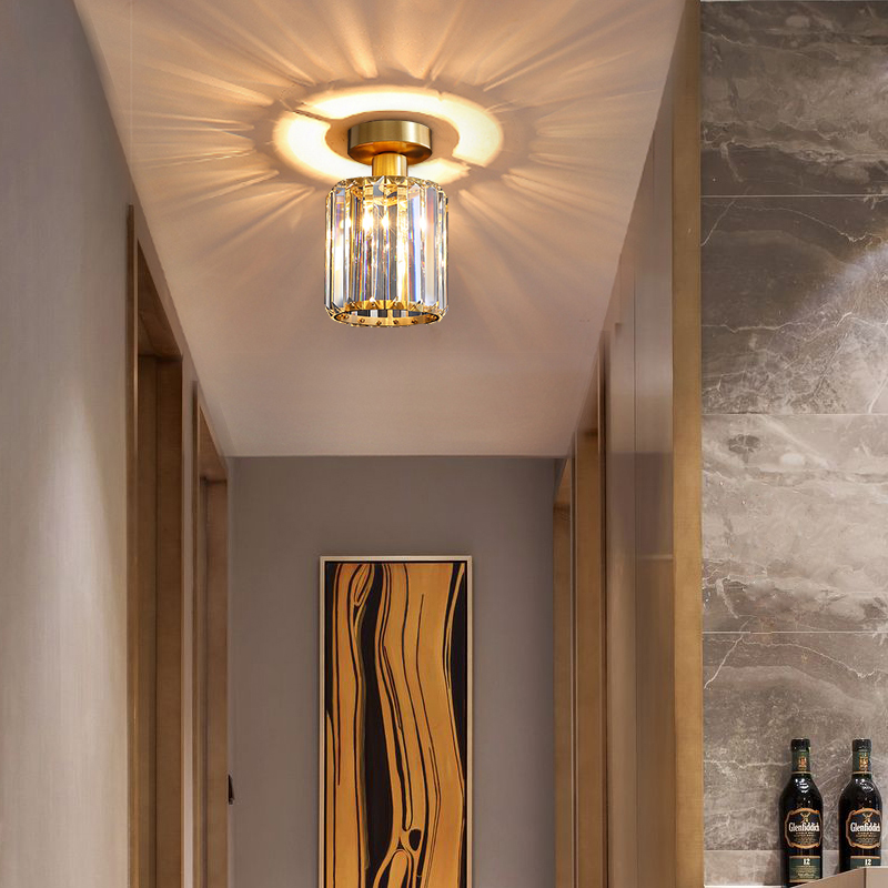 Full copper new personality creative suction top light American light extravagant walkway light hallway light hallway lights into the house lamp door hall light