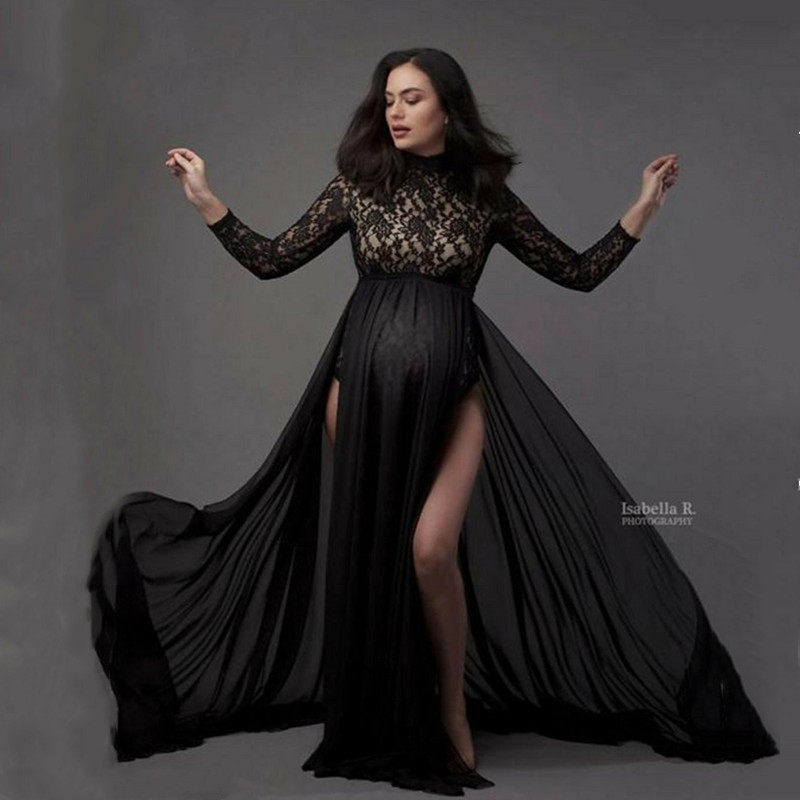 New products to Europe and America pregnant women taking photo clothing lace pregnant pants sniffer tail long skirt film building photography