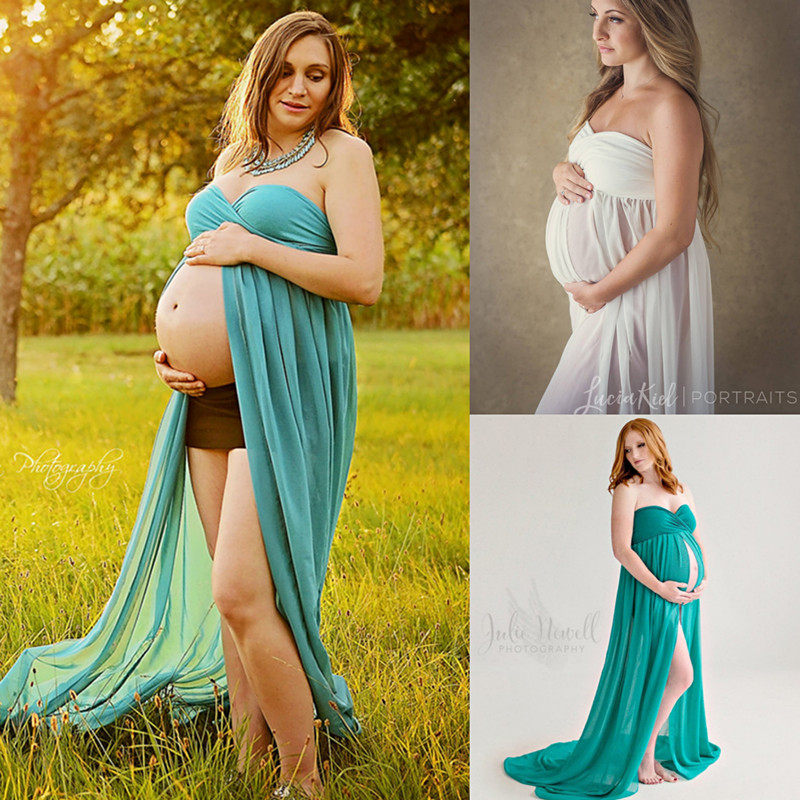 Speed sale of new products in Europe and America New products for pregnant women writing a real foreign dress photo in front of a photo before opening a long dress snow-spinning clothing dress