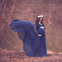 Speed Sale New Products Pregnant Woman Photo Clothing Lace Sexy Long Sleeve Tug Taillian Dress Movie photography Write a real gown