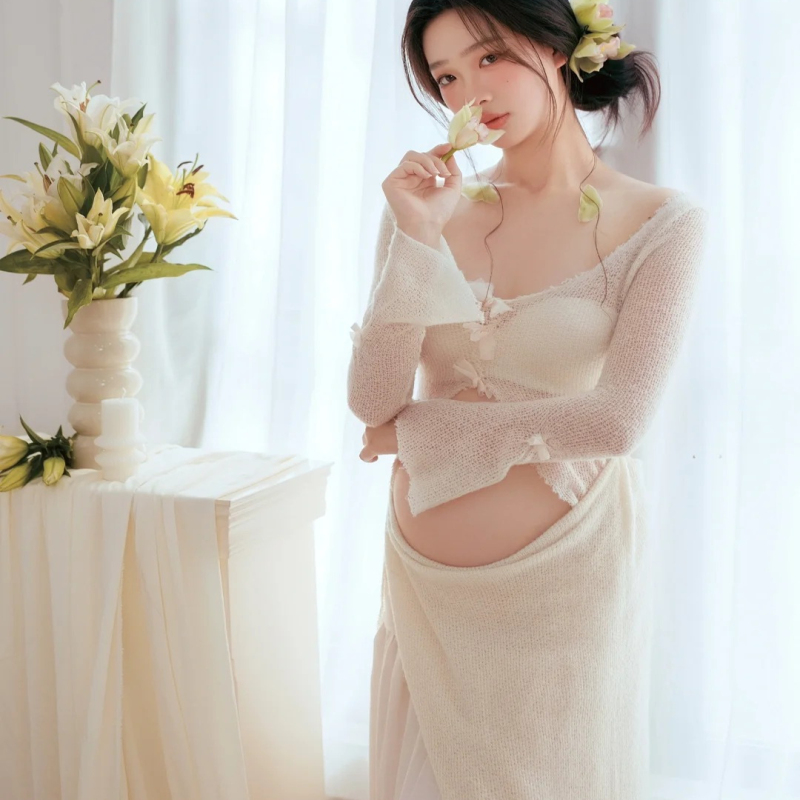 Maternity Photography Clothing Studio New French-Style Aesthetic Oil Painting Style Pregnant Mother Photography Art Photo Maternity Clothes