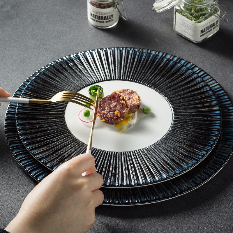 Yihe Jia Breakfast Plate Chinese in Dessert Italian Tableware Hotel Tableware Western Dining Large Plate Plate