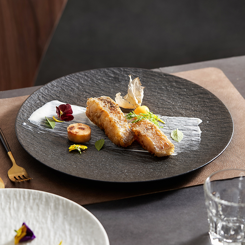 Yihejia White Hotel Ceramic Shallow Plate Restaurant Ceremonial Tableware Steak Presentation Trendy Dessert Round Flat Plate Yihejia White Hotel Ceramic Shallow Plate Restaurant Ceremonial Tableware Steak Presentation Trendy Dessert Round Flat Plate